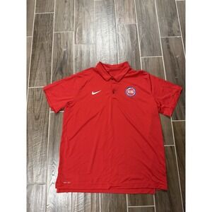 Nike Detroit Pistons Polo Men's XL Red Embroidered NBA Basketball Shirt